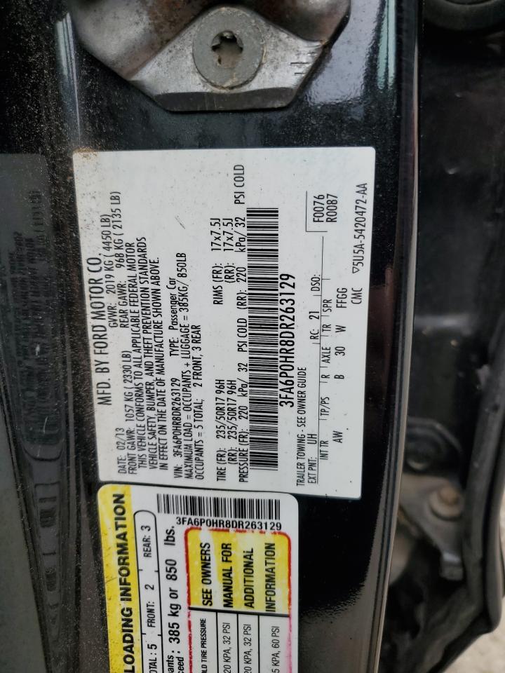 2013 Ford Fusion Se vin: 3FA6P0HR8DR263129