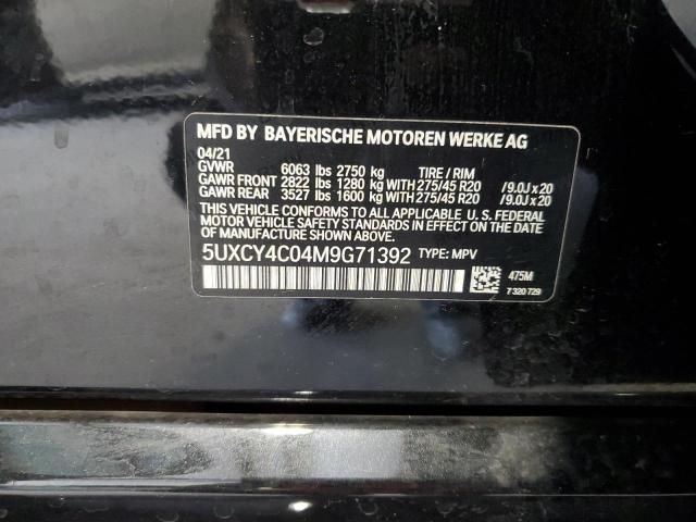 VIN 5UXCY4C04M9G71392 2021 BMW X6, Sdrive 40I no.13