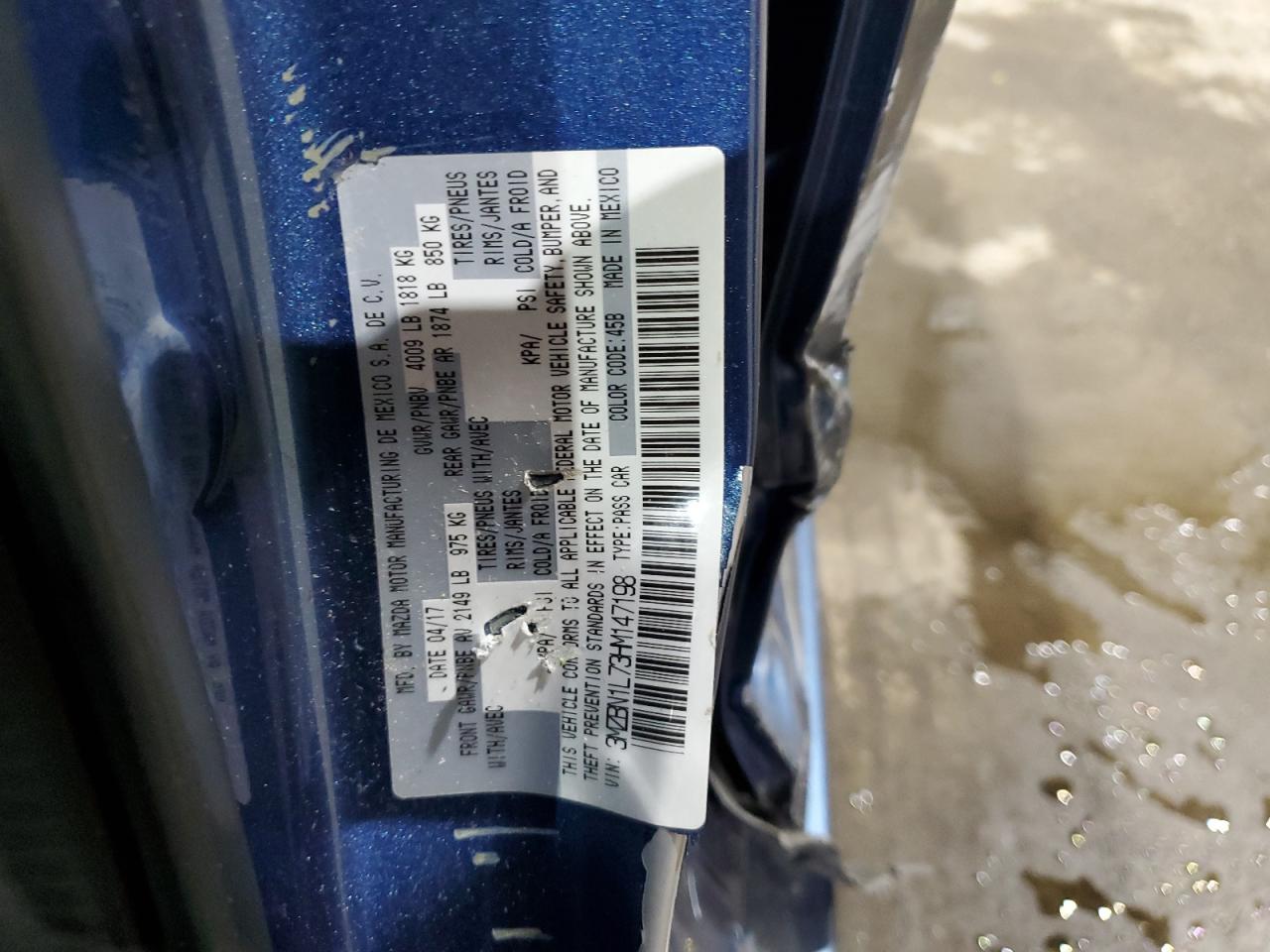 3MZBN1L73HM147198 2017 Mazda 3 Touring