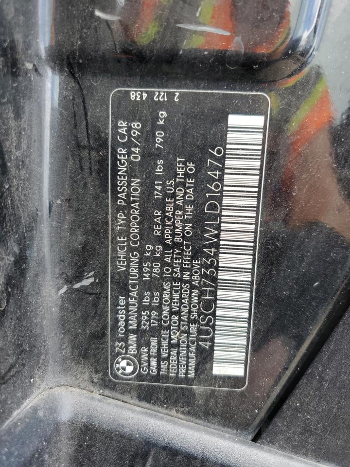 4USCH7334WLD16476 1998 BMW Z3 1.9