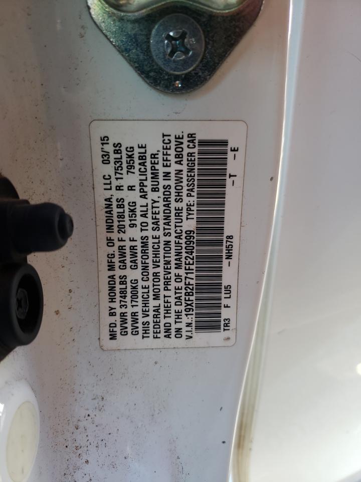 19XFB2F71FE240999 2015 Honda Civic Se 19XFB2F71FE240999 2015 Honda Civic Se