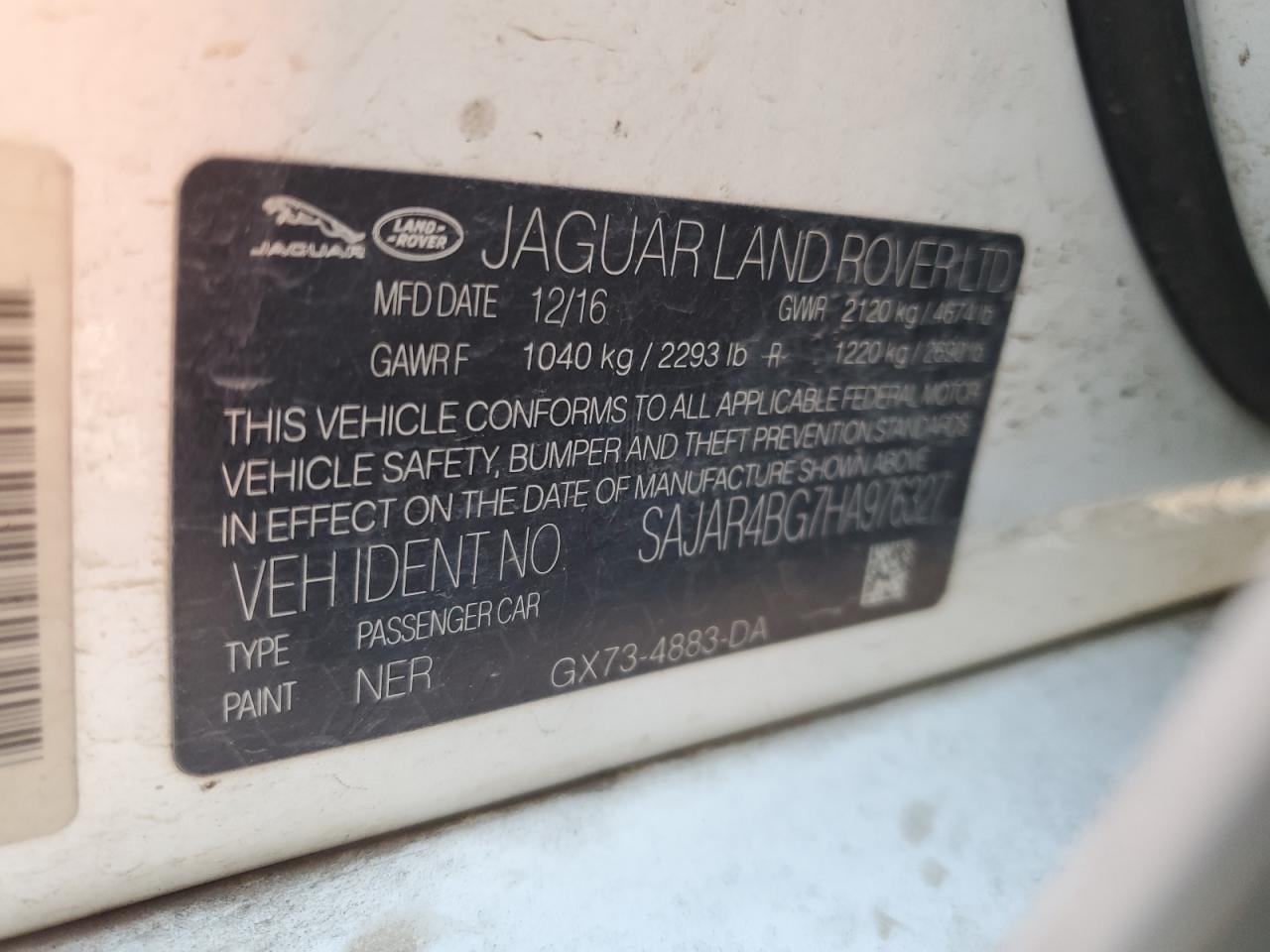 SAJAR4BG7HA976327 2017 Jaguar Xe