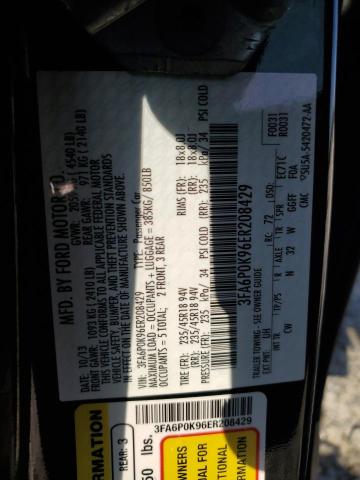 2014 Ford Fusion Titanium VIN: 3FA6P0K96ER208429 Lot: 61391064