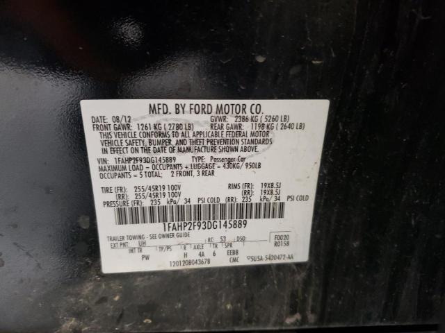 2013 Ford Taurus Limited VIN: 1FAHP2F93DG145889 Lot: 61303744