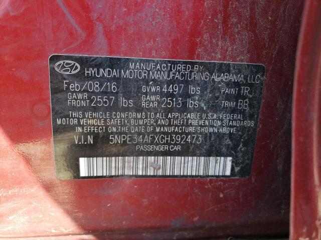 2016 HYUNDAI SONATA SPO - 5NPE34AFXGH392473