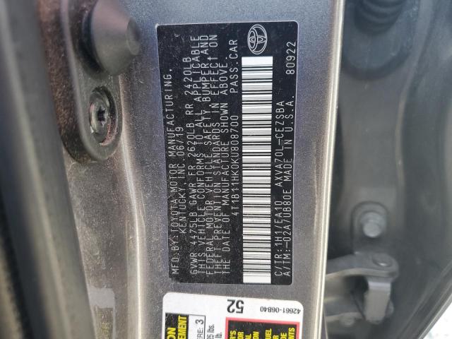 VIN 4T1B11HK0KU808700 2019 Toyota Camry, L no.12