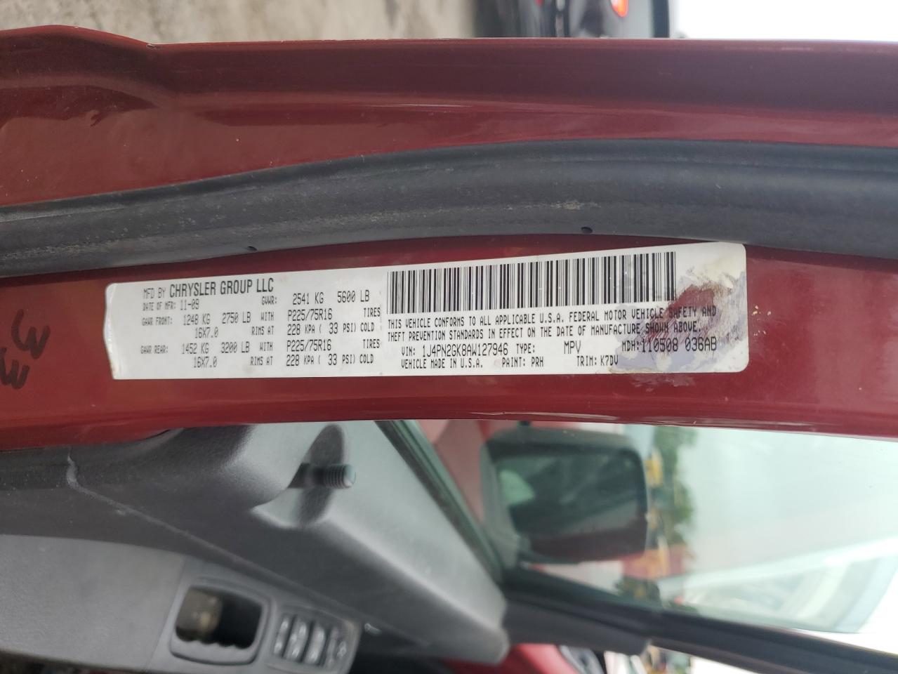 1J4PN2GK8AW127946 2010 Jeep Liberty Sport 1J4PN2GK8AW127946 2010 Jeep Liberty Sport