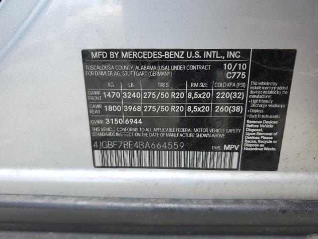 2011 Mercedes-Benz Gl 450 4Matic VIN: 4JGBF7BE4BA664559 Lot: 61146534