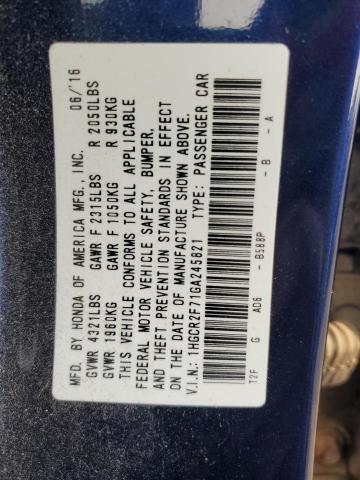 2016 HONDA ACCORD EX - 1HGCR2F71GA245821