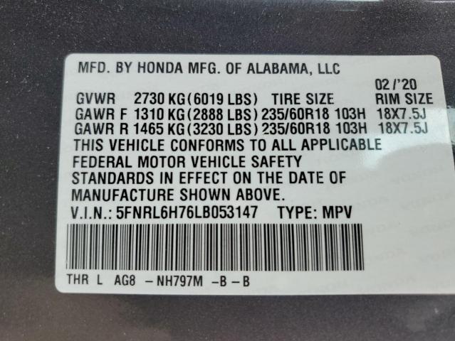 5FNRL6H76LB053147 Honda All Models ODYSSEY EX 12