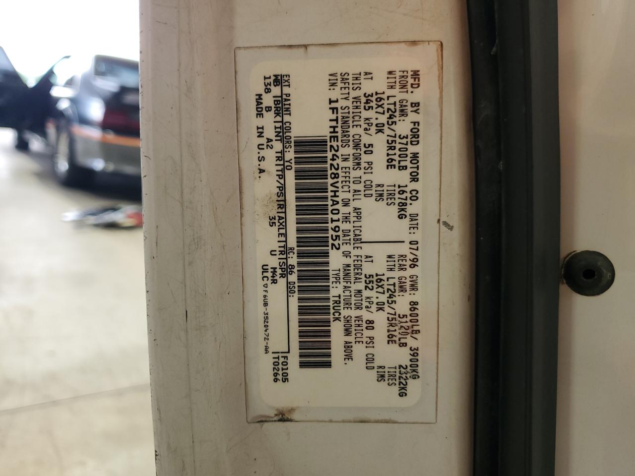 1FTHE2428VHA01952 1997 Ford Econoline E250 Van