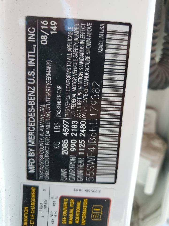 55SWF4JB6HU179382 2017 Mercedes-Benz C 300