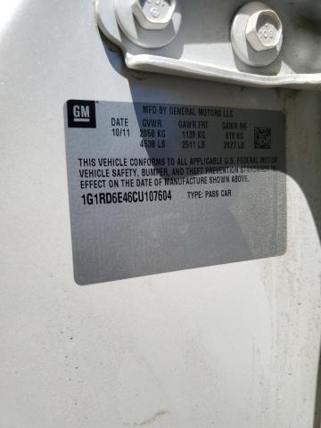 2012 Chevrolet Volt VIN: 1G1RD6E46CU107604 Lot: 60141074