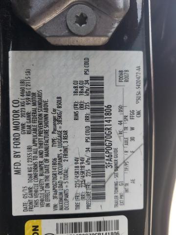 VIN 3FA6P0G70GR141806 2016 Ford Fusion, S no.12