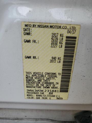 2017 NISSAN ALTIMA 2.5 - 1N4AL3AP2HC235881