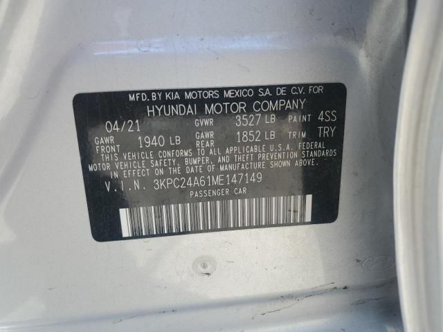 3KPC24A61ME147149 2021 HYUNDAI ACCENT - Image 12