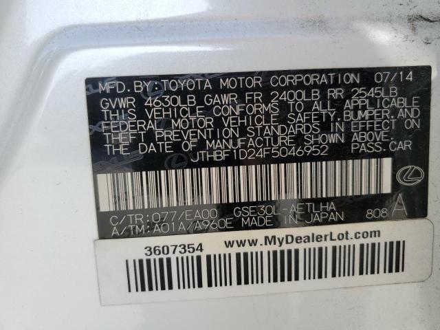 2015 Lexus Is 250 VIN: JTHBF1D24F5046952 Lot: 62445234