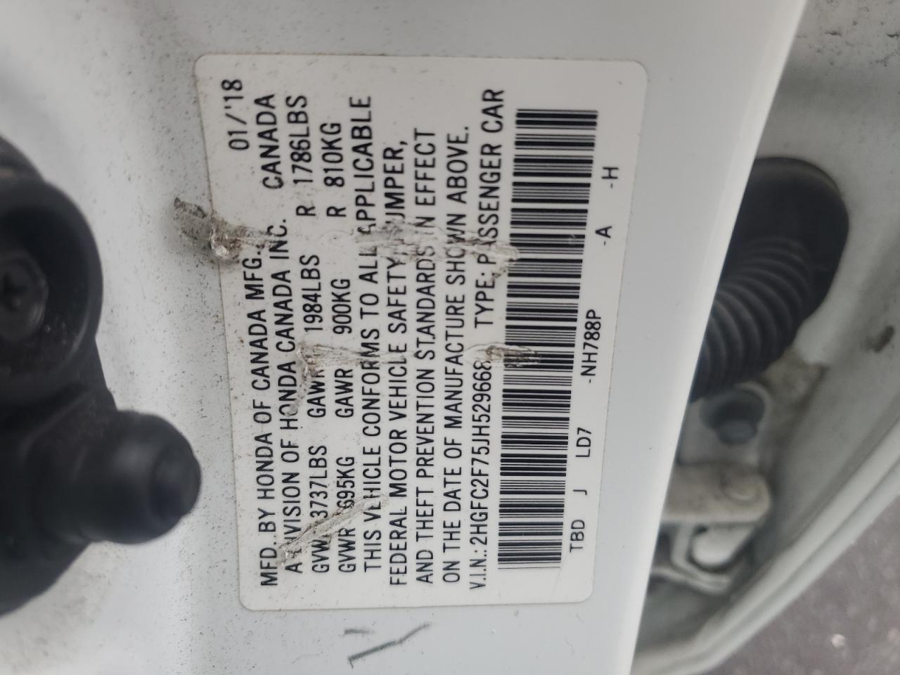 2HGFC2F75JH529668 2018 Honda Civic Ex