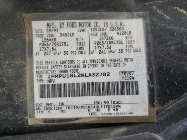 1998 Ford Expedition VIN: 1FMPU18L2WLA32782 Lot: 62572204