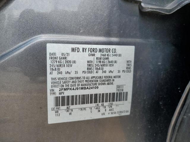 2021 FORD EDGE SEL - 2FMPK4J91MBA24109