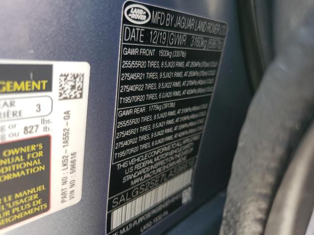 2020 LAND ROVER RANGE ROVE - SALGS2SE7LA596616