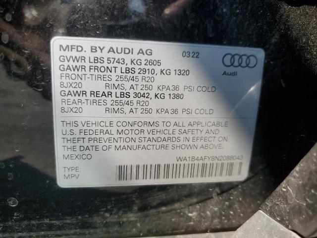 2022 AUDI SQ5 PREMIU - WA1B4AFY8N2088043