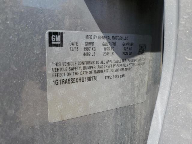 2017 Chevrolet Volt Lt VIN: 1G1RA6S5XHU180178 Lot: 63242704