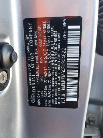 KM8JU3AG0EU904822 2014 Hyundai Tucson Gls