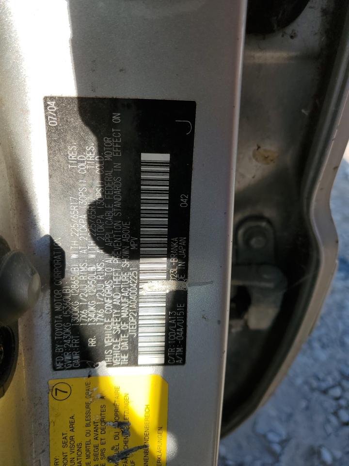 JTEDP21A040042251 2004 Toyota Highlander Base