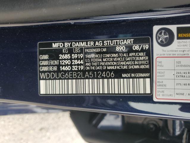 2020 Mercedes-Benz S 450 4Matic VIN: WDDUG6EB2LA512406 Lot: 61886784