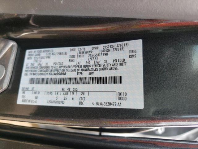 2019 FORD ESCAPE SEL - 1FMCU9HD1KUA55898