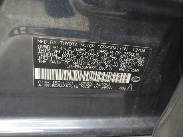 2005 Lexus Ls 430 VIN: JTHBN36F855009318 Lot: 61790184