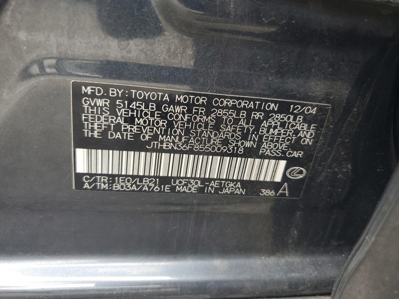 JTHBN36F855009318 2005 Lexus Ls 430