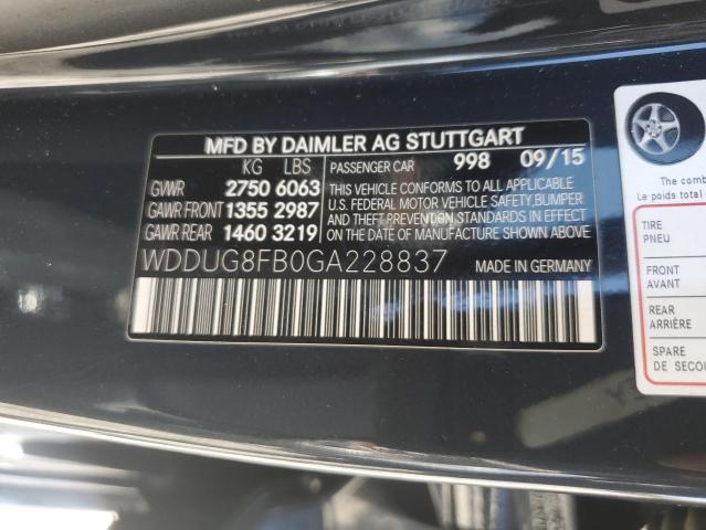 2016 Mercedes-Benz S 550 4Matic VIN: WDDUG8FB0GA228837 Lot: 61036324