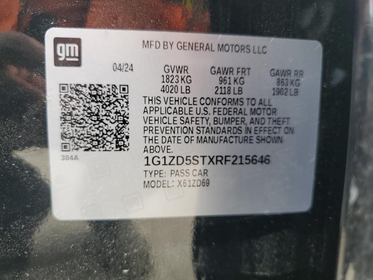 1G1ZD5STXRF215646 2024 Chevrolet Malibu Lt