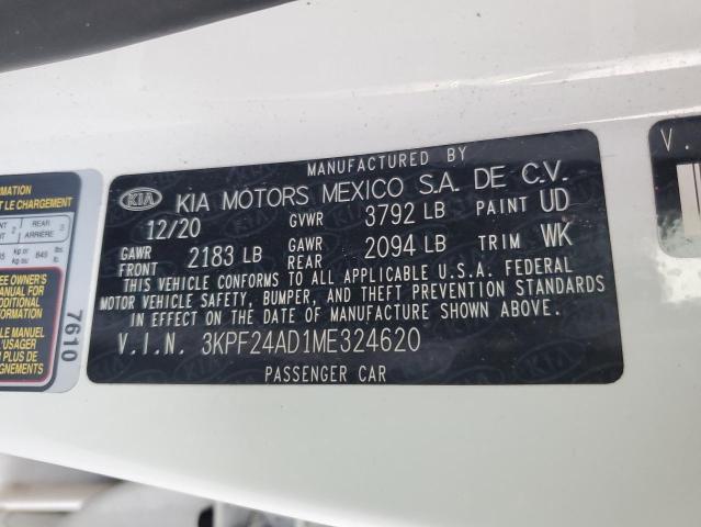 VIN 3KPF24AD1ME324620 2021 KIA Forte, FE no.12