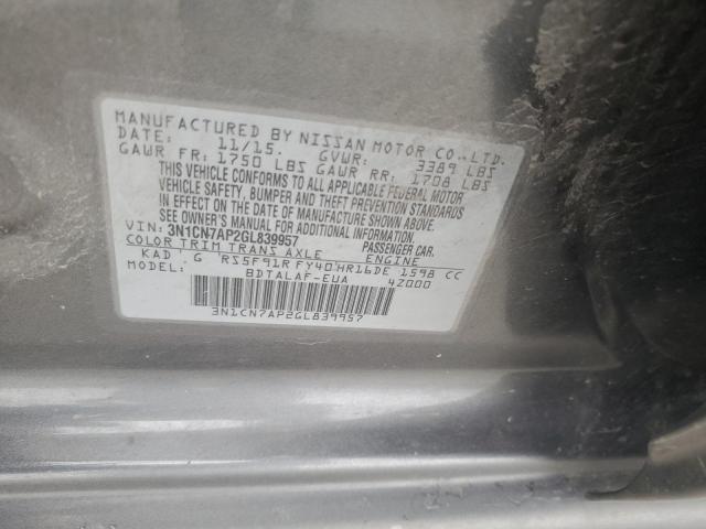 2016 NISSAN VERSA S - 3N1CN7AP2GL839957