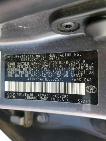 4T1M11AK1LU862575 2020 TOYOTA CAMRY - Image 12