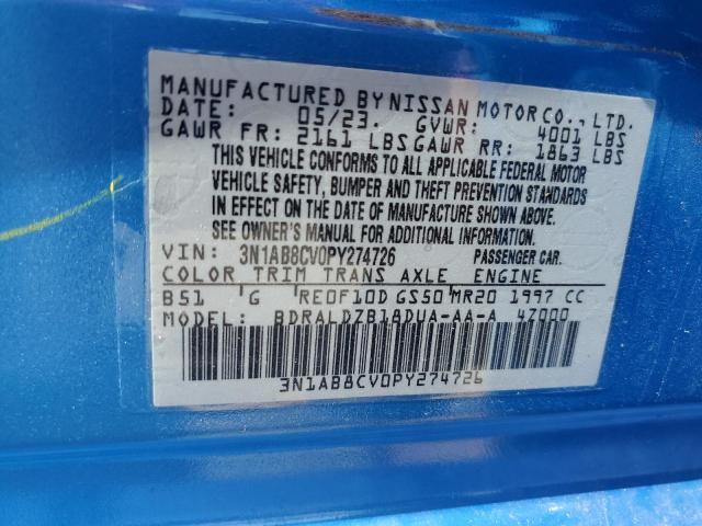 2023 Nissan Sentra Sv VIN: 3N1AB8CV0PY274726 Lot: 61561414