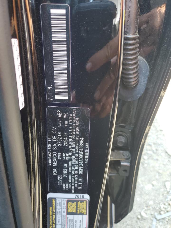 3KPF24AD9NE438964 2022 Kia Forte Fe