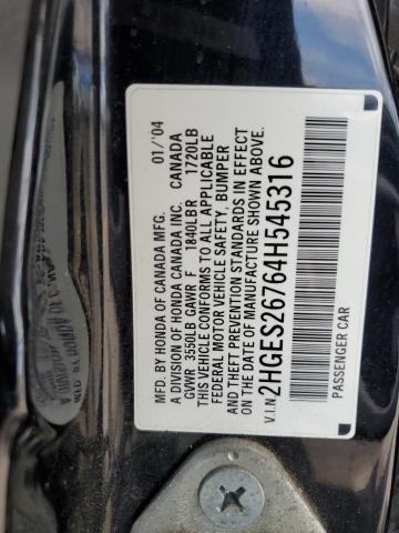 2004 Honda Civic Ex VIN: 2HGES26764H545316 Lot: 61413554