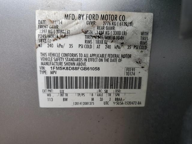 2015 FORD EXPLORER X - 1FM5K8D88FGB61058