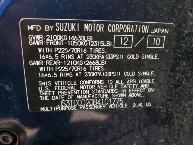 2011 Suzuki Grand Vitara Premium VIN: JS3TD0D20B4101775 Lot: 61428864