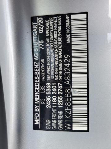 2020 MERCEDES-BENZ E350 . W1KZF8EB8LA832429