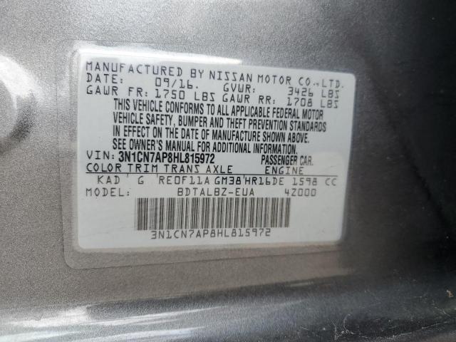 2017 NISSAN VERSA S - 3N1CN7AP8HL815972