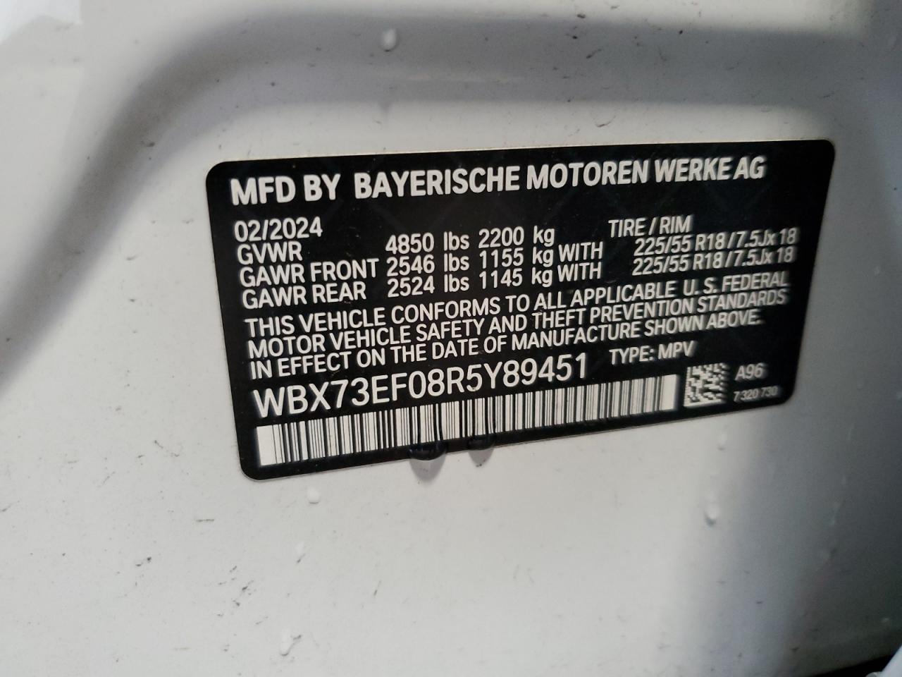 WBX73EF08R5Y89451 2024 BMW X1 xDrive28I