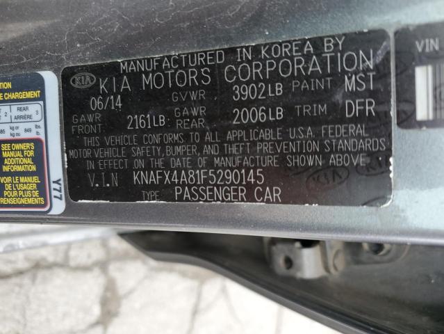 VIN KNAFX4A81F5290145 2015 KIA Forte, EX no.12