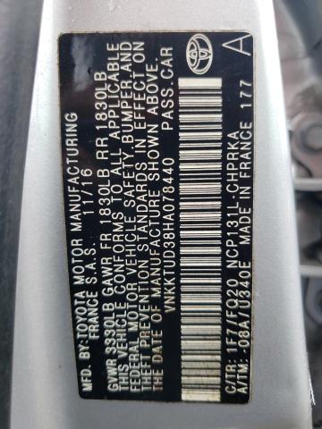 2017 TOYOTA YARIS L - VNKKTUD38HA078440