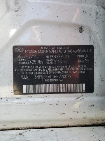 2011 Hyundai Sonata Se VIN: 5NPEC4AC1BH270079 Lot: 62897794