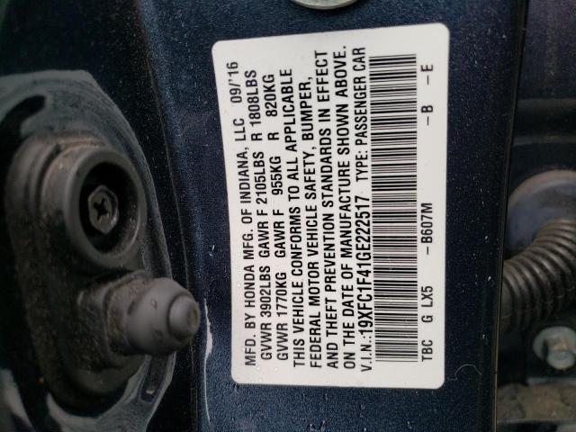 2016 HONDA CIVIC EX - 19XFC1F41GE222517